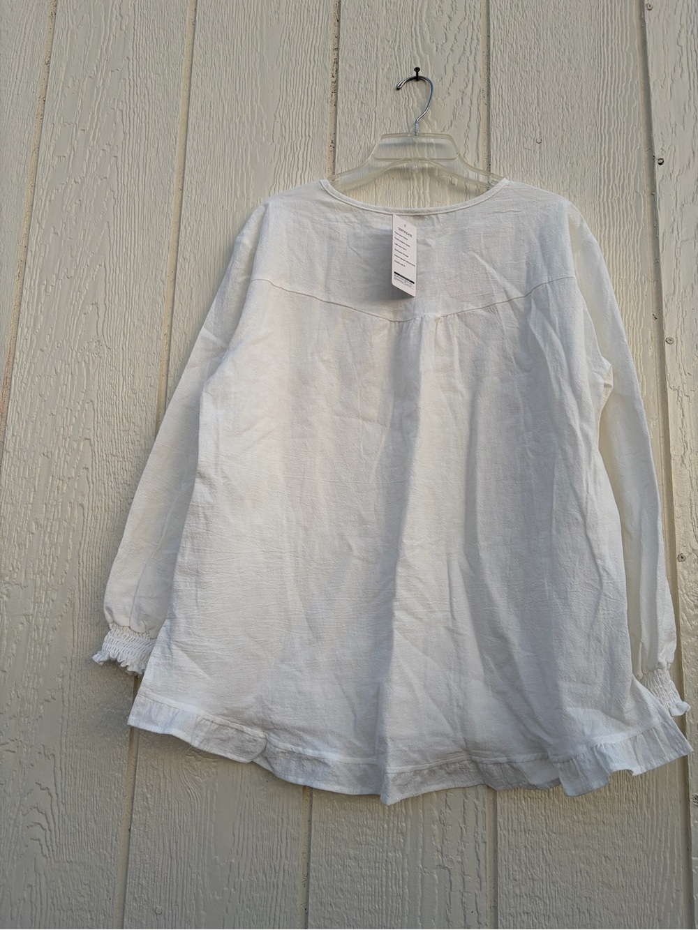 Fashion White Ruffled Hem Long Sleeve Blouse Women’s Size S - Picture 9 of 14
